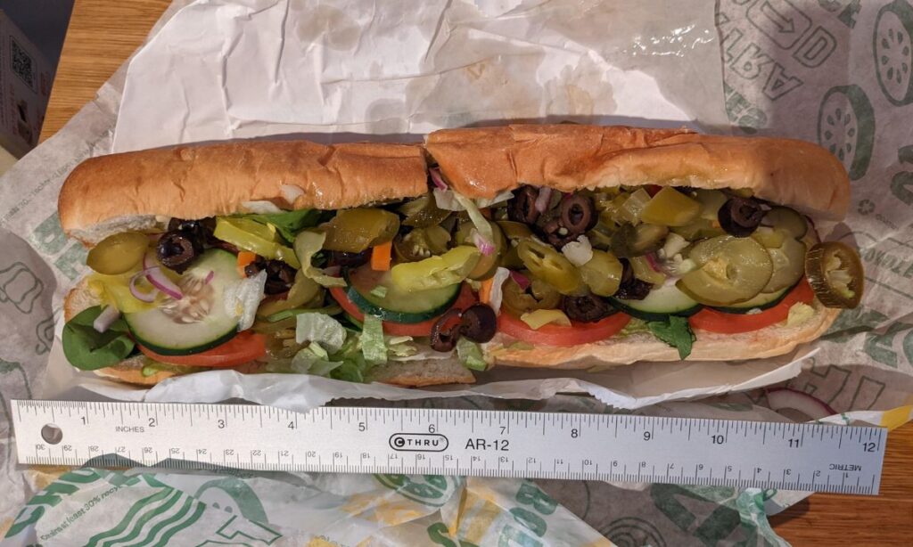 Footlong Sandwich (Actual Size)