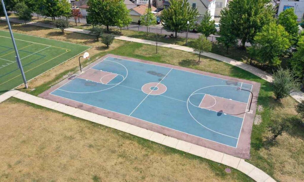 Three Basketball Courts (End to End)