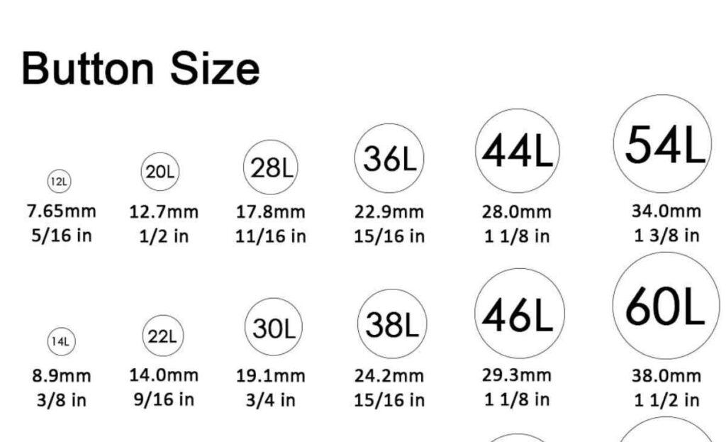 2x Shirt Button Size