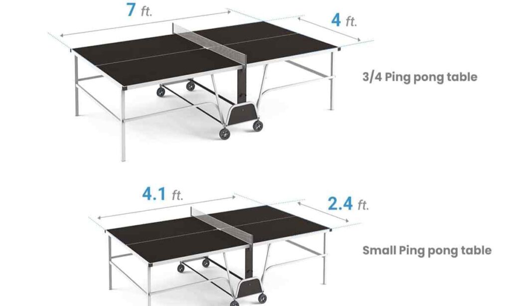 Three Ping Pong Table Widths