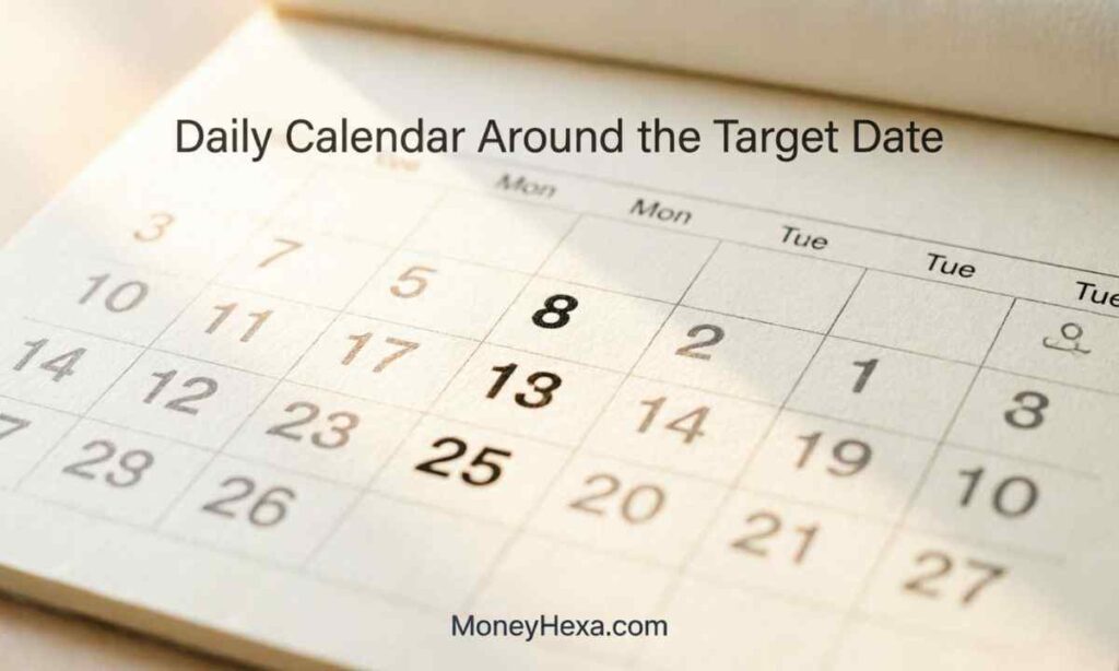 Daily Calendar Around the Target Date