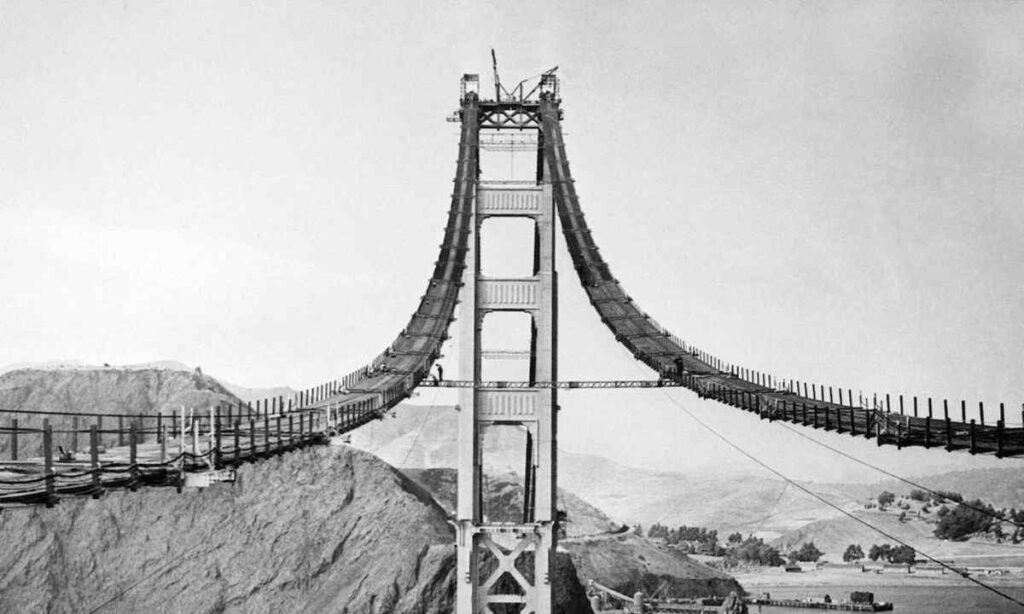 The Golden Gate Bridge Tower Laid Out as Length
