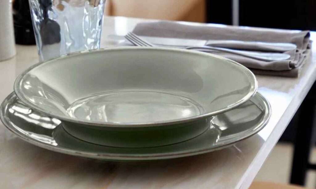 Two Standard Dinner Plates Side by Side