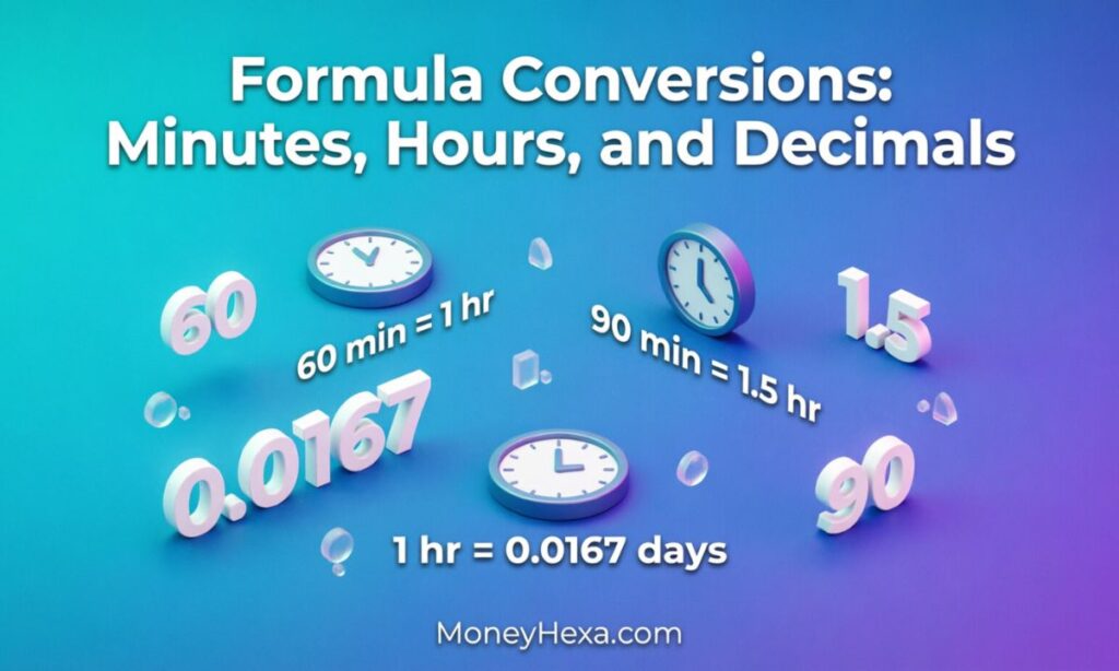 Formula Conversions Minutes, Hours, and Decimals