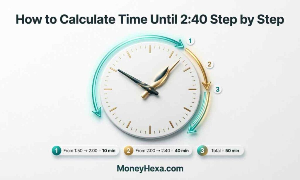How to Calculate Time Until 2:40 Step by Step