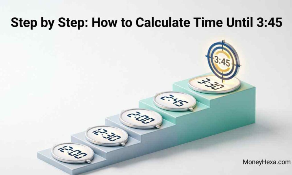 Step by Step How to Calculate Time Until 3:45