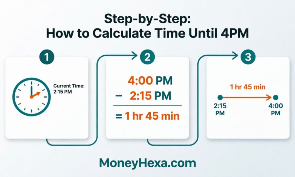 Step-by-Step How to Calculate Time Until 4PM